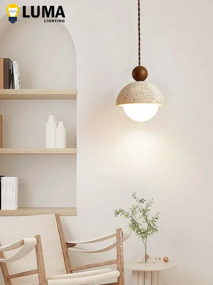 Luz Colgante de Travertino Japonés Hlights