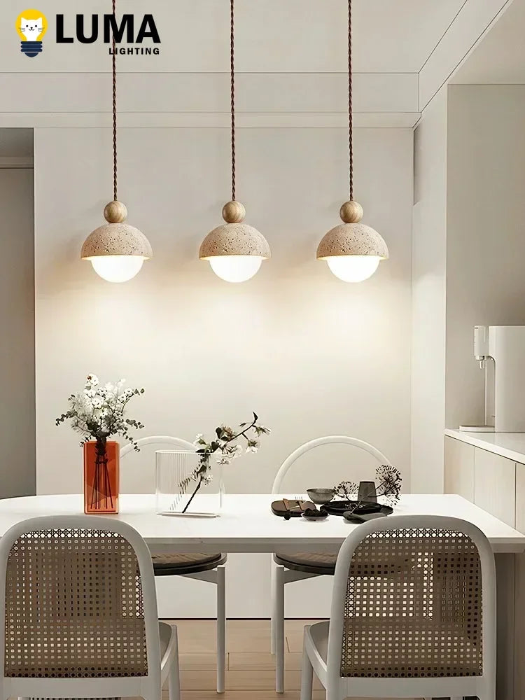Luz Colgante de Travertino Japonés Hlights