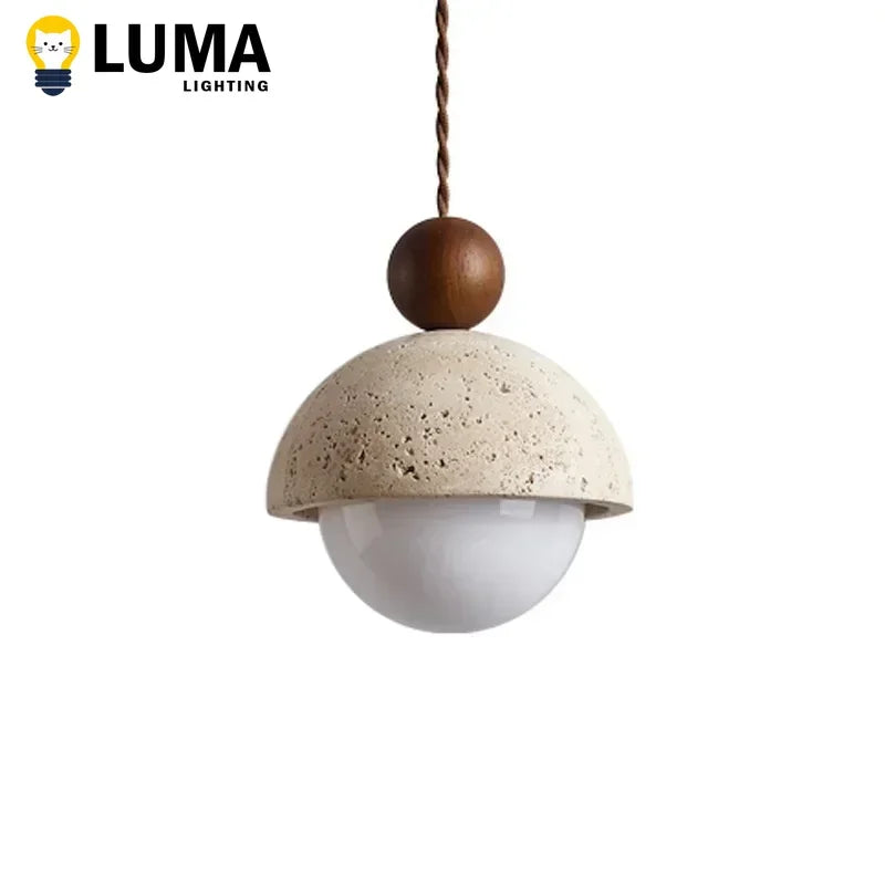 Luz Colgante de Travertino Japonés Hlights